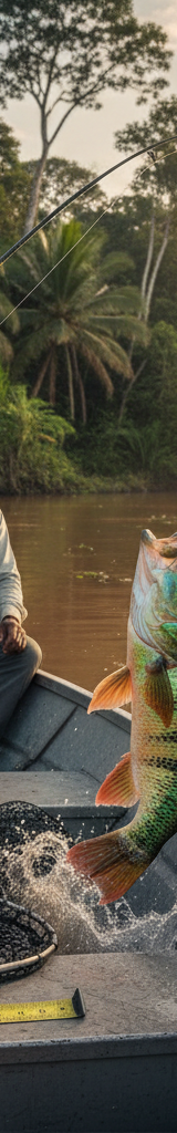 Vissen op de Amazone in Brazilië