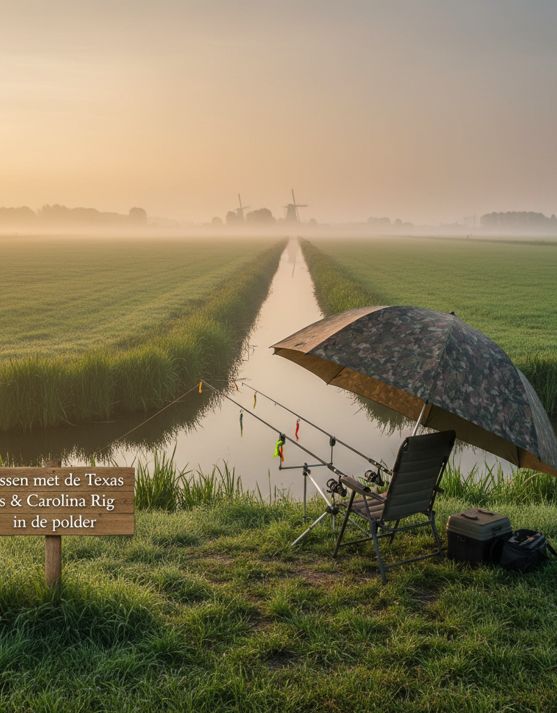 Vissen met de Texas & Carolina Rig in de polder