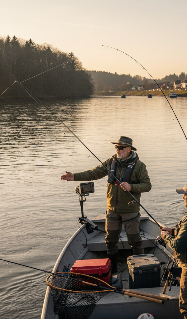 Snoekbaars vissen op de grote rivieren